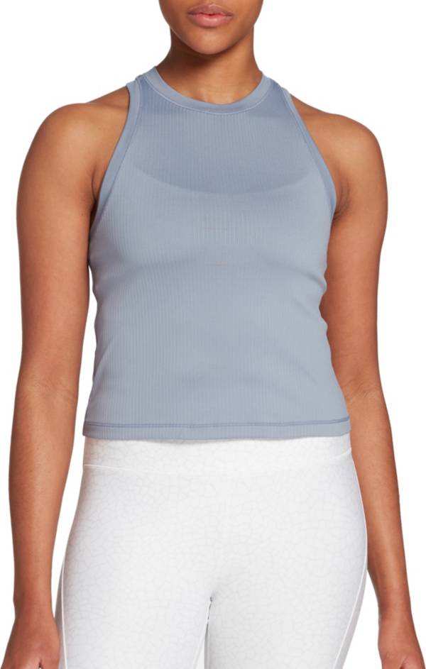 CALIA Women's Cropped Rib Racerback Tank Top