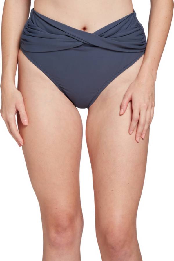 CALIA Women's High Rise Cross Front Swim Bottoms