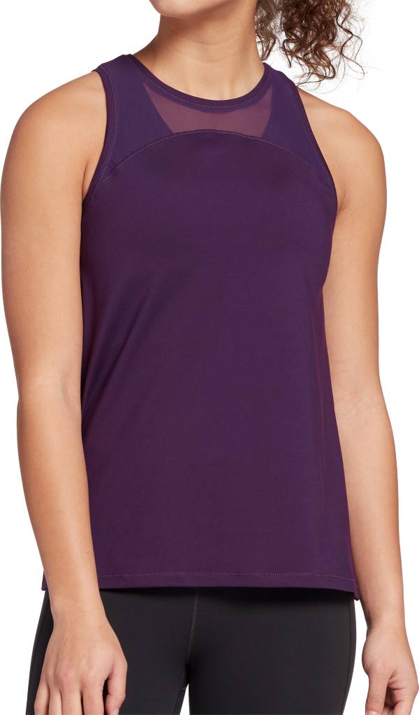 CALIA Women's Mesh Panel Crewneck Tank Top