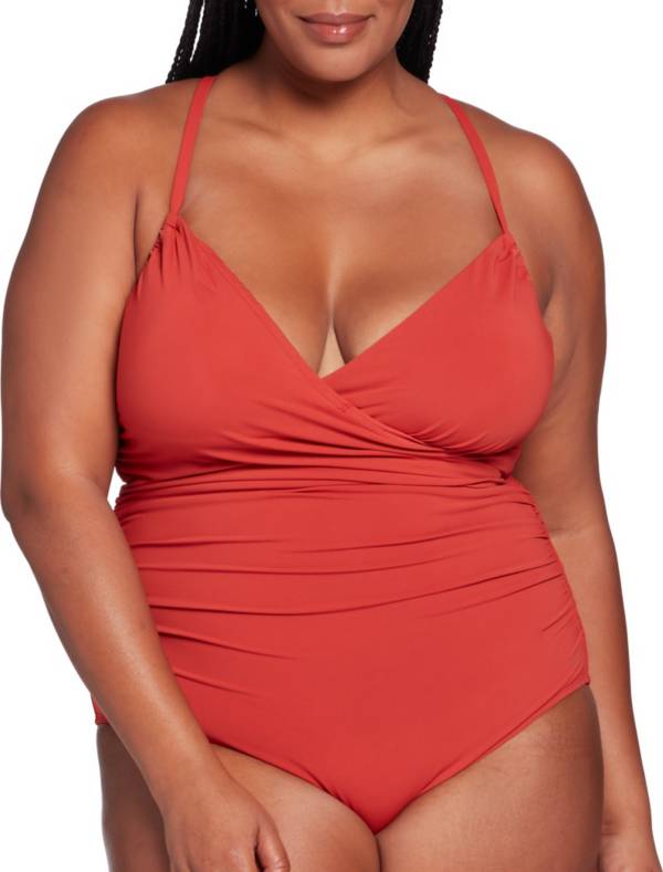 CALIA Women's Plus Size Ruched One Piece Swimsuit product image