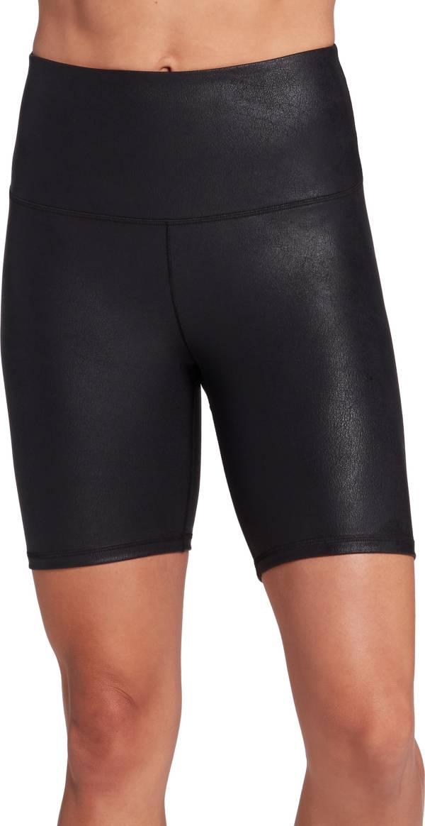 CALIA Women's Sculpt Faux Leather Bike Shorts