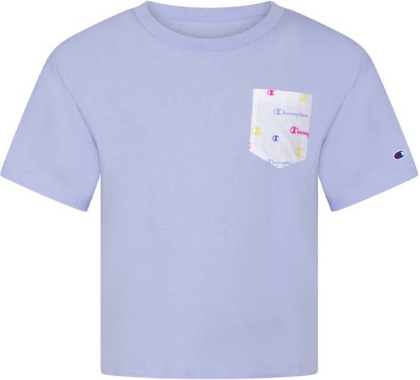 Champion Girls' Boxy Printed Pocket Short Sleeve T-Shirt