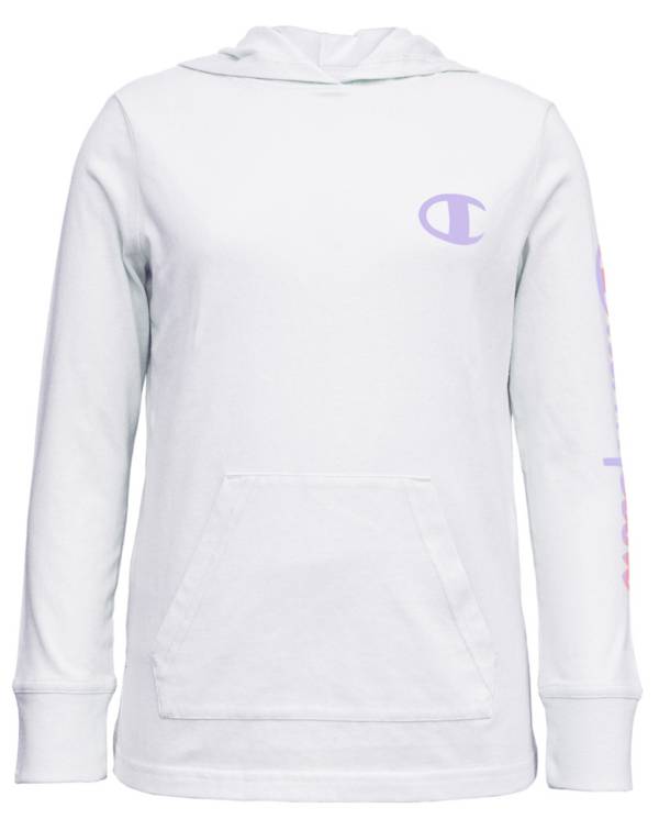 Champion Girls' Jersey Hooded Long Sleeve Shirt