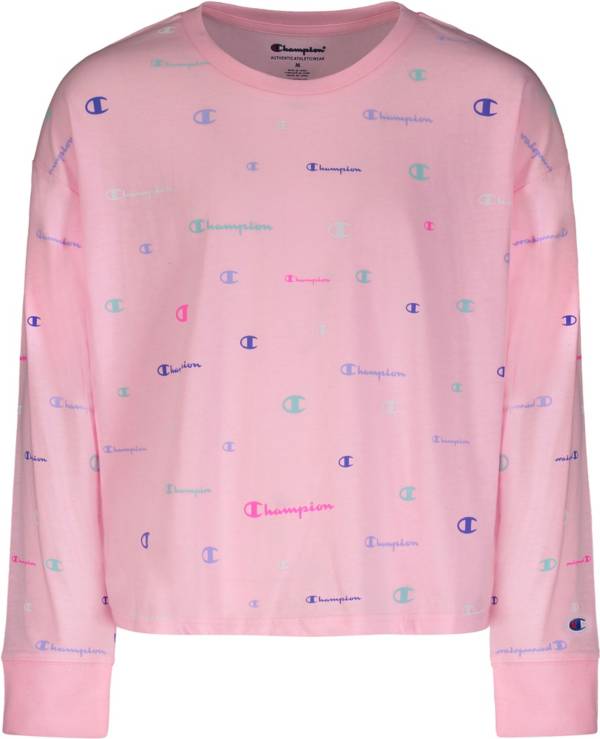 Champion Girls' Multicolor Logo French Terry Crew Pullover product image