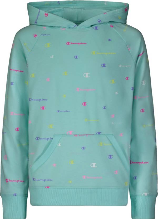 Champion Girls' Multicolor Logo French Terry Hoodie