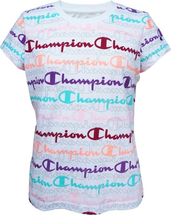 Champion Girls' Layered Print Script T-Shirt