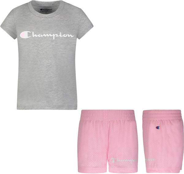 Champion Girls' Script T-Shirt and Mesh Shorts Set