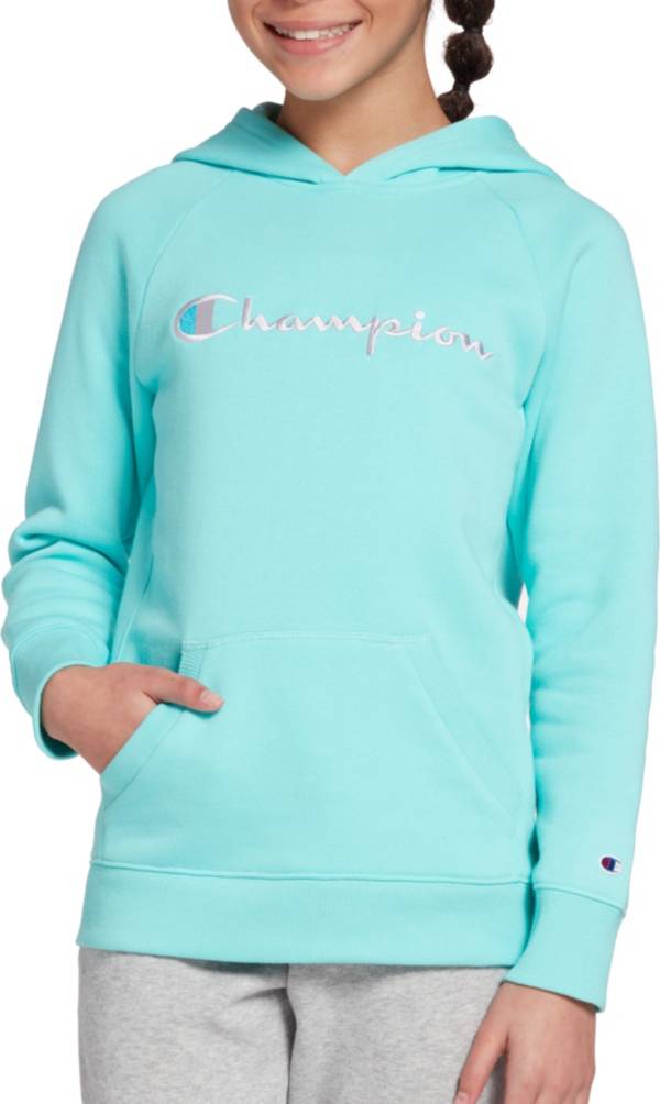 Champion Girls' Solid Raglan Fleece Hoodie