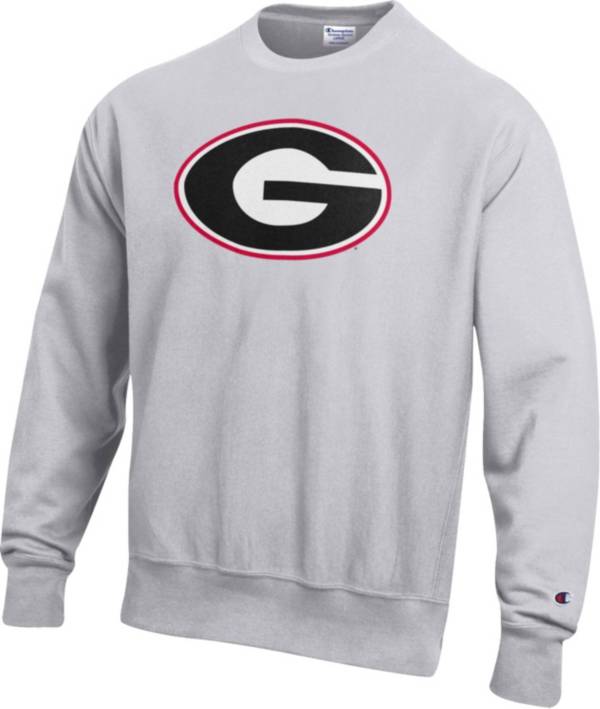 Champion Men's Georgia Bulldogs Grey Reverse Weave Crew Sweatshirt product image