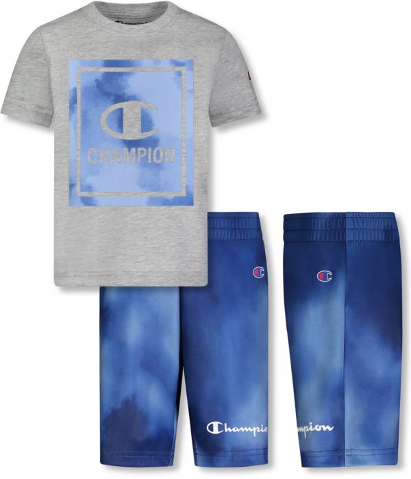 Champion Little Boys' Block Graphic T-Shirt and Shorts Set