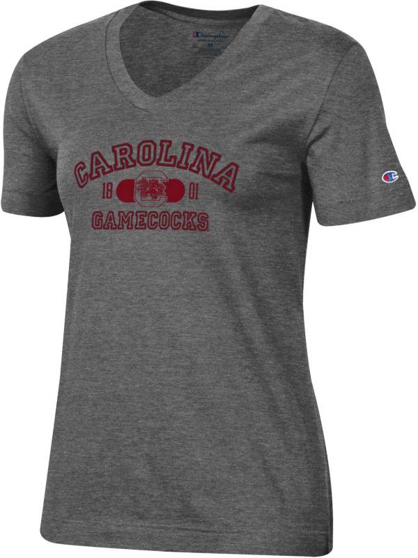 Champion Women's South Carolina Gamecocks Grey University V-Neck T-Shirt