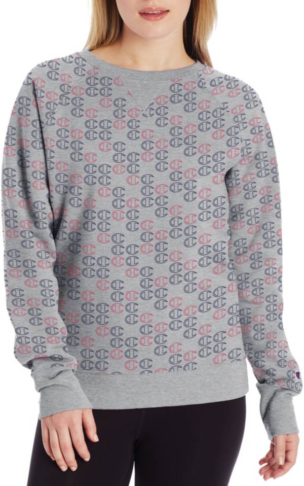 Champion Women's Powerblend Print Mini C Crew Pullover
