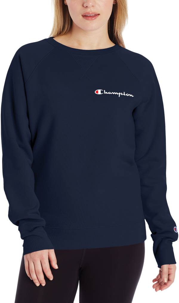 Champion Women's Powerblend Left Chest Logo Crew Sweatshirt
