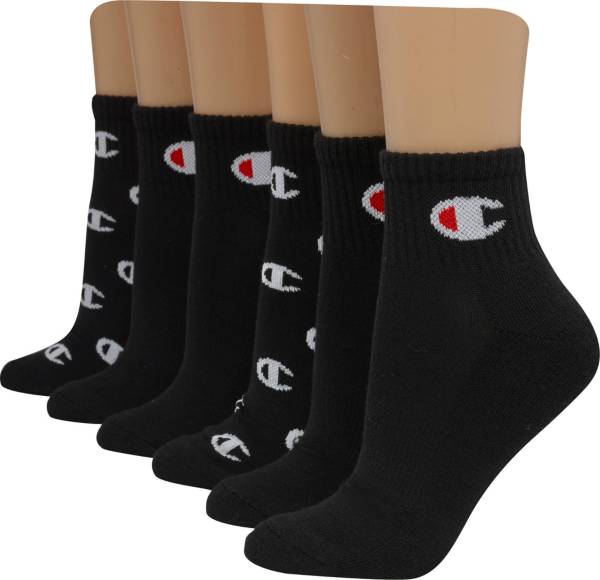 Champion Women's Ankle C Logo Print Socks 6-Pack