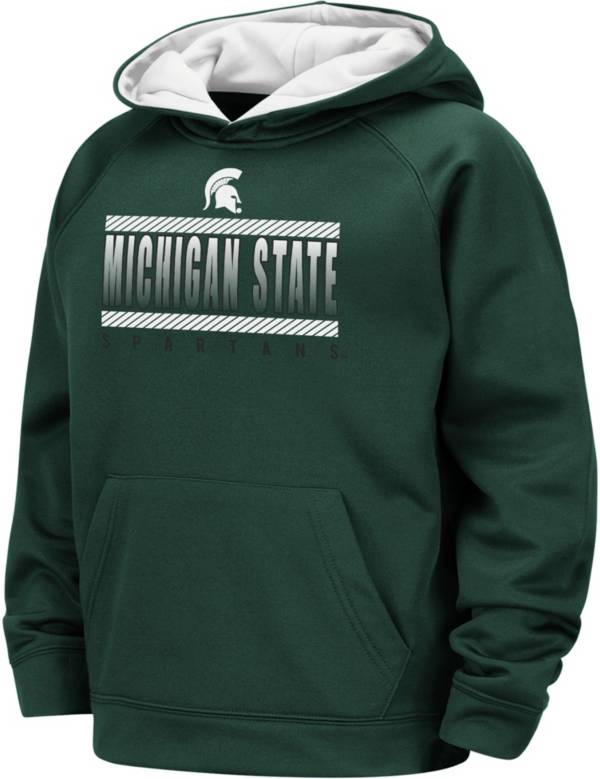 Colosseum Boys' Michigan State Spartans Green Raglan Pullover Hoodie