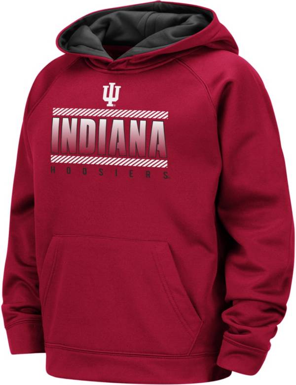 Colosseum Boys' Indiana Hoosiers Crimson Raglan Pullover Hoodie