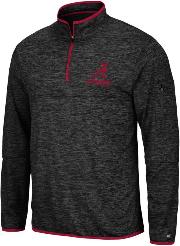 Colosseum Men's Alabama Crimson Tide Slub Quarter-Zip Black Shirt