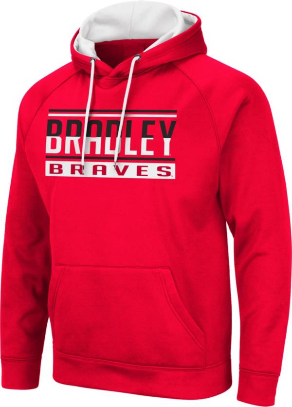 Colosseum Men's Bradley Braves Red Pullover Hoodie