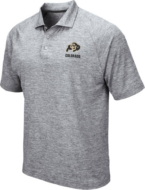 Colosseum Men's Colorado Buffaloes Grey Wedge Polo