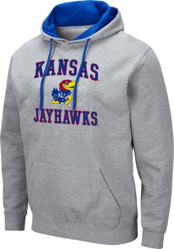 Colosseum Men's Kansas Jayhawks Grey Pullover Hoodie