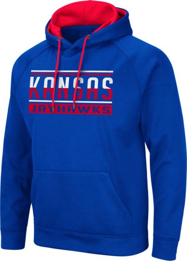 Colosseum Men's Kansas Jayhawks Blue Pullover Hoodie