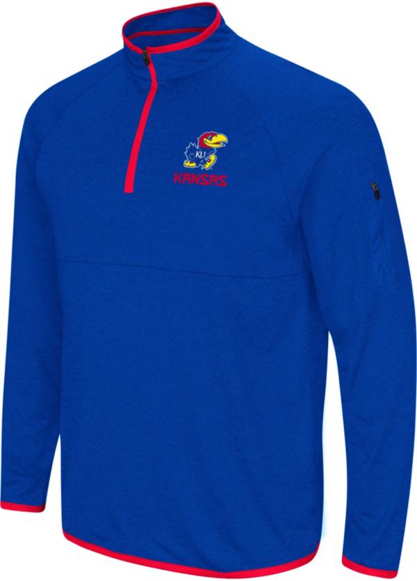 Colosseum Men's Kansas Jayhawks Blue Rival Quarter-Zip Shirt product image