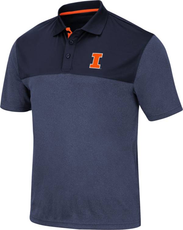 Colosseum Men's Illinois Fighting Illini Blue Links Polo