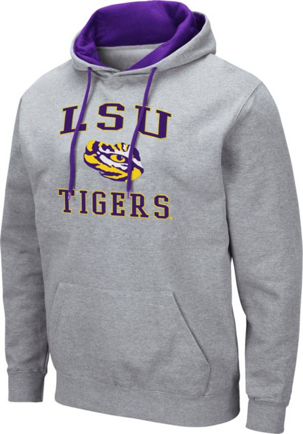 Colosseum Men's LSU Tigers Grey Pullover Hoodie