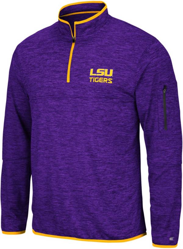 Colosseum Men's LSU Tigers Purple Slub Quarter-Zip Shirt