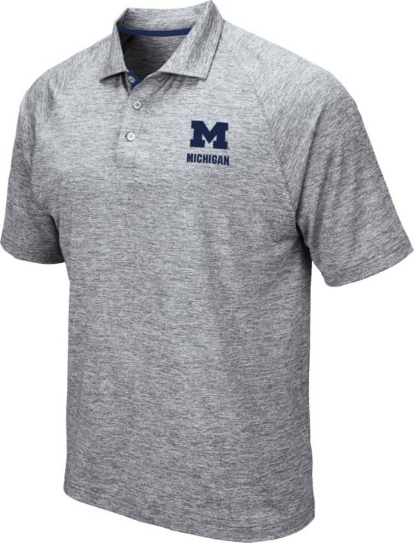 Colosseum Men's Michigan Wolverines Grey Wedge Polo