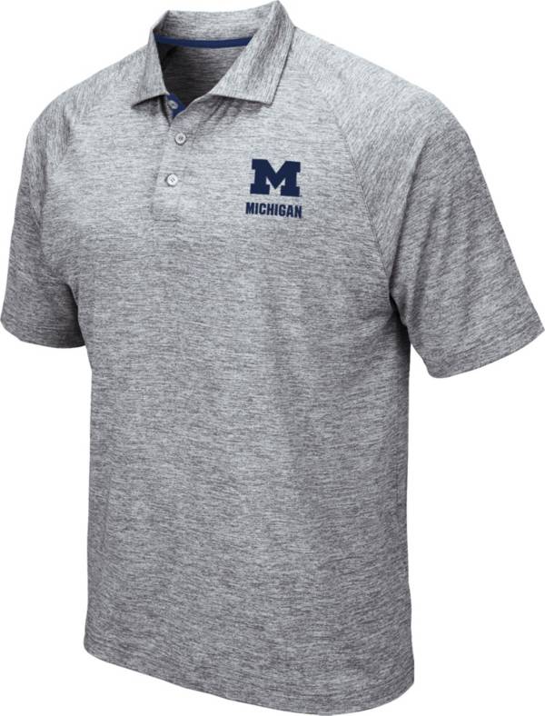 Colosseum Men's Michigan Wolverines Grey Wedge Polo product image