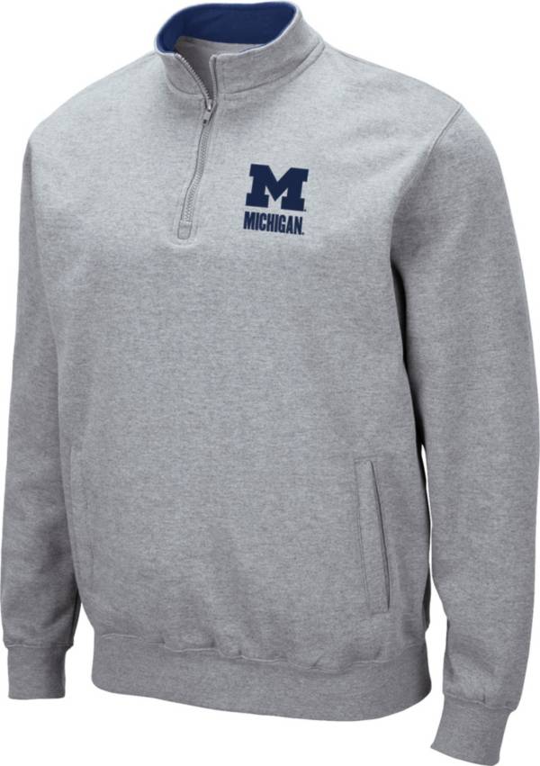 Colosseum Men's Michigan Wolverines Grey Fleece Quarter-Zip Shirt