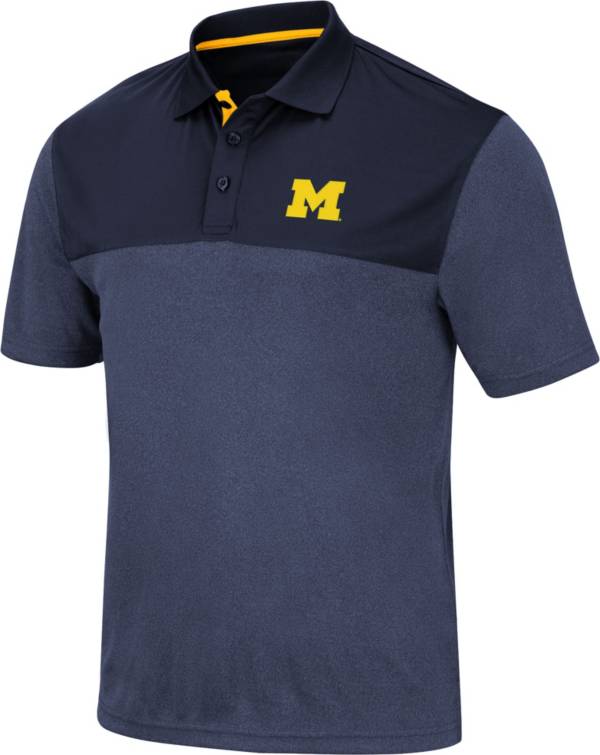 Colosseum Men's Michigan Wolverines Blue Links Polo