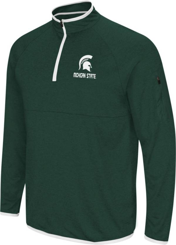 Colosseum Men's Michigan State Spartans Green Rival Quarter-Zip Shirt