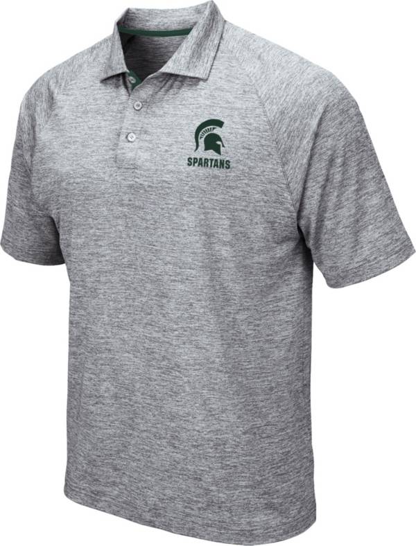 Colosseum Men's Michigan State Spartans Grey Wedge Polo