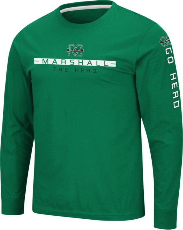 Colosseum Men's Marshall Thundering Herd Green Blitzgiving Long Sleeve T-Shirt