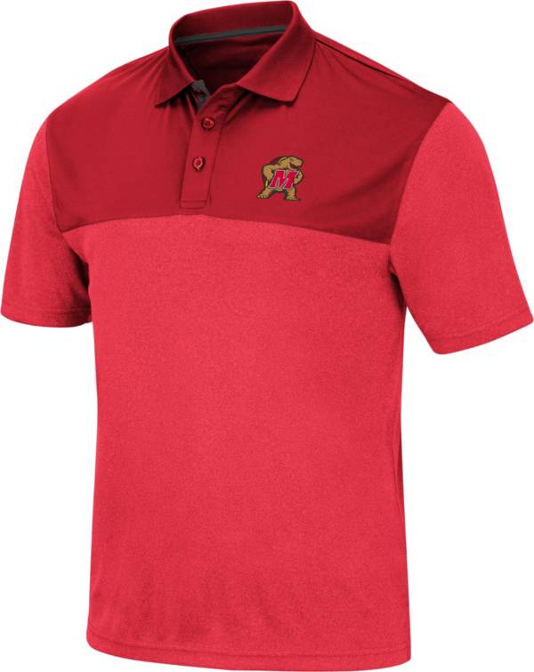 Colosseum Men's Maryland Terrapins Red Links Polo