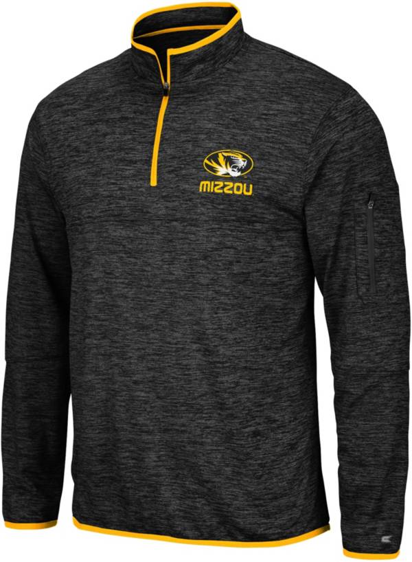 Colosseum Men's Missouri Tigers Slub Quarter-Zip Black Shirt