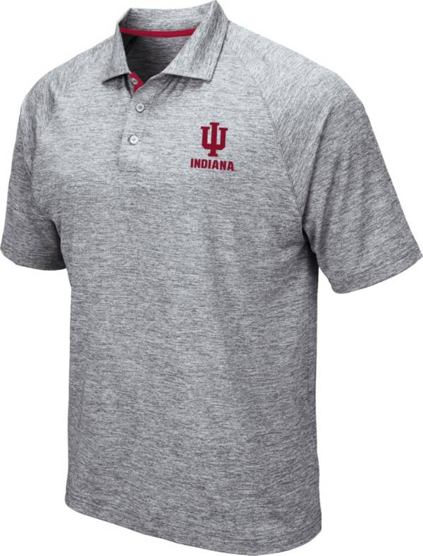 Colosseum Men's Indiana Hoosiers Grey Wedge Polo