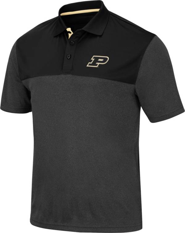 Colosseum Men's Purdue Boilermakers Links Black Polo
