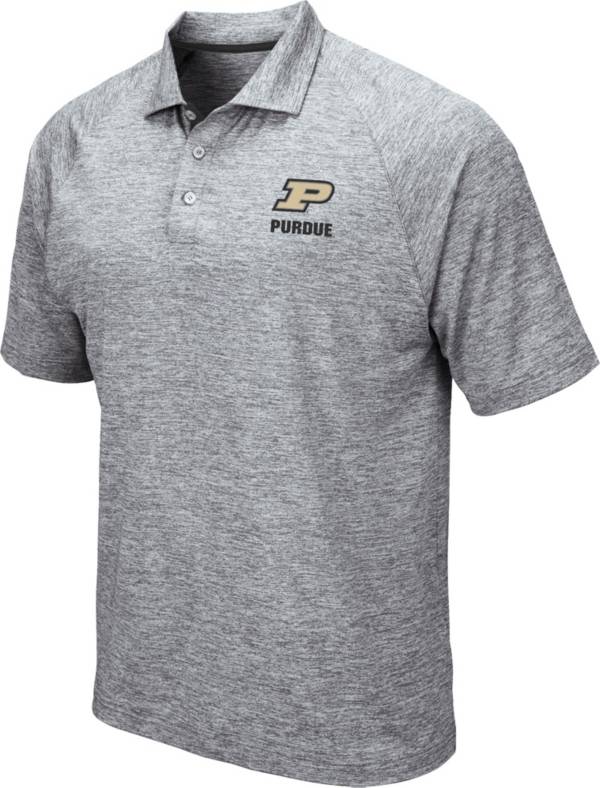 Colosseum Men's Purdue Boilermakers Grey Wedge Polo