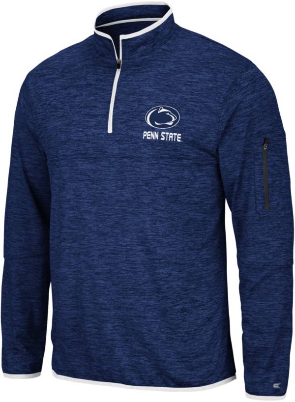 Colosseum Men's Penn State Nittany Lions Blue Slub Quarter-Zip Shirt