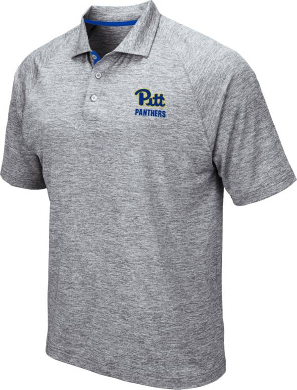 Colosseum Men's Pitt Panthers Grey Wedge Polo