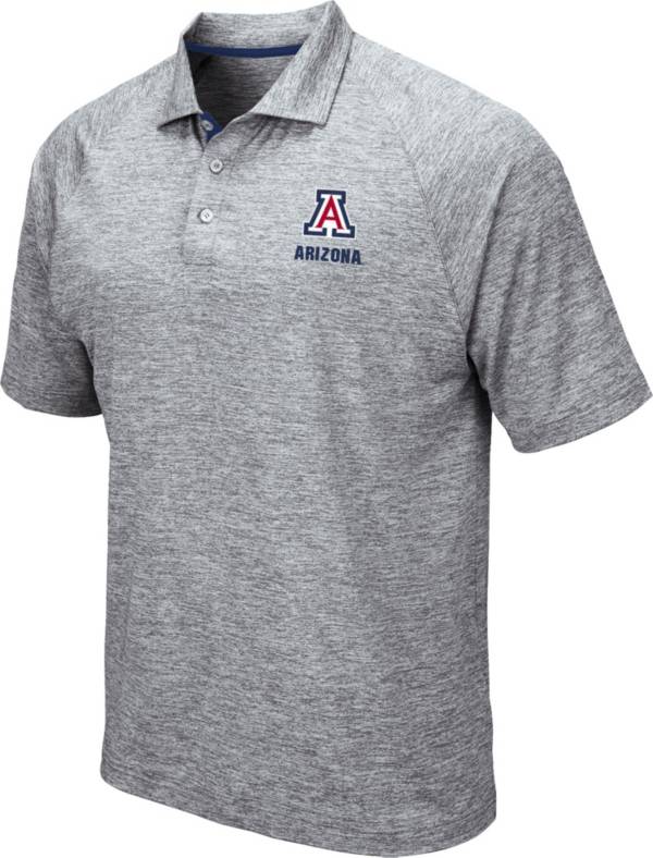 Colosseum Men's Arizona Wildcats Grey Wedge Polo