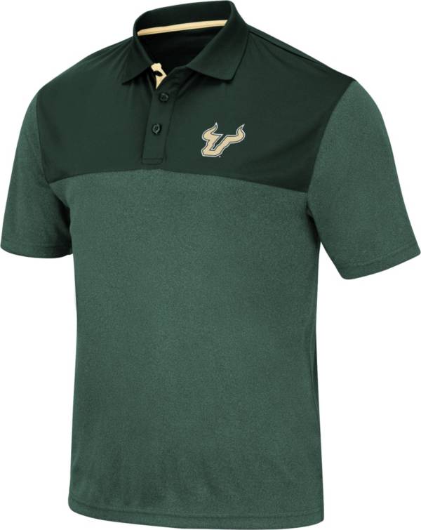 Colosseum Men's South Florida Bulls Green Links Polo