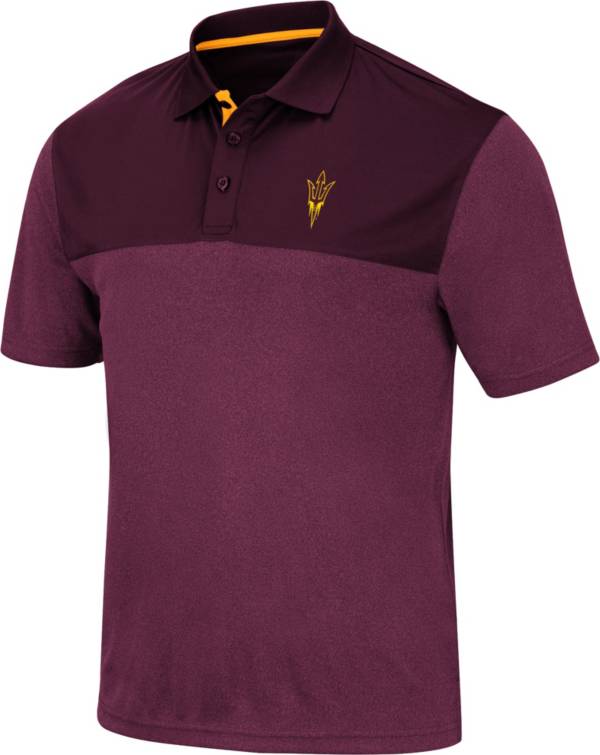 Colosseum Men's Arizona State Sun Devils Maroon Links Polo