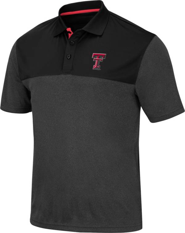 Colosseum Men's Texas Tech Red Raiders Links Black Polo