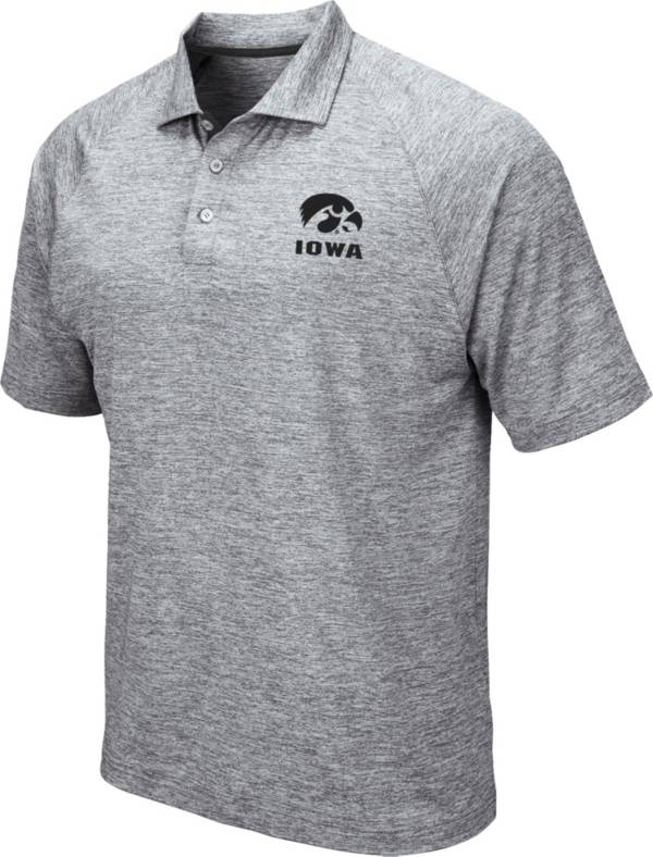 Colosseum Men's Iowa Hawkeyes Grey Wedge Polo