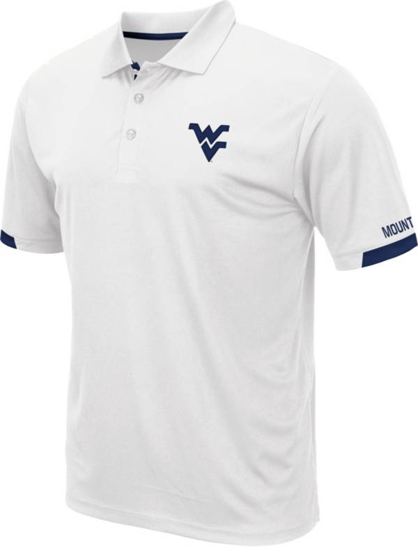 Colosseum Men's West Virginia Mountaineers Fore White Polo