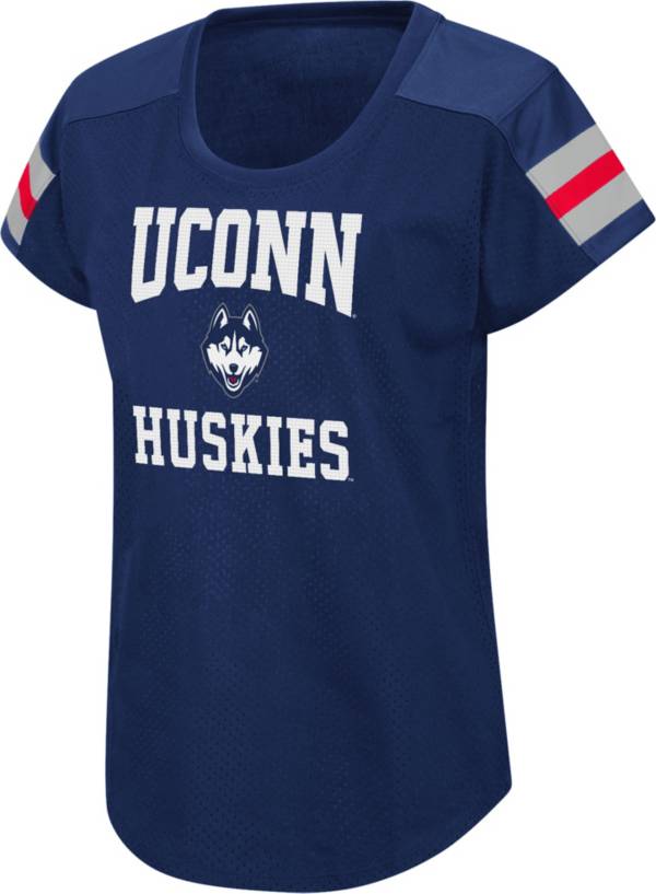 Colosseum Women's UConn Huskies Blue Football Dolman T-Shirt